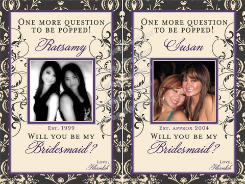 Will You Be My Bridesmaid and Maid of Honor - Wedding Party Gifts - I Do Artsy Weddings