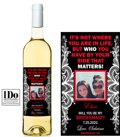 Bridesmaid Photo Wine Labels - Ask Your Girls - I Do Artsy Weddings