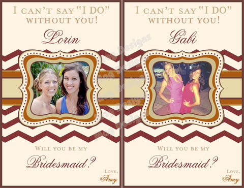 Bridesmaid Wine Labels - Maid of Honor Labels for Wine Bottles - Wedding Party Gifts - Chevron Collection - Customized - I Do Artsy Weddings