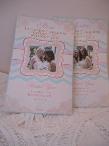 Bridesmaid Wine Labels - Bridal Party Gifts - I Do Artsy Weddings