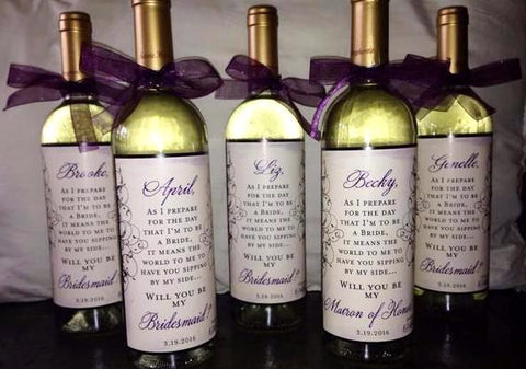 Will You Be My Bridesmaid Wine Labels - Rustic Design Collection - Personalized Bridesmaid Gifts - I Do Artsy Weddings