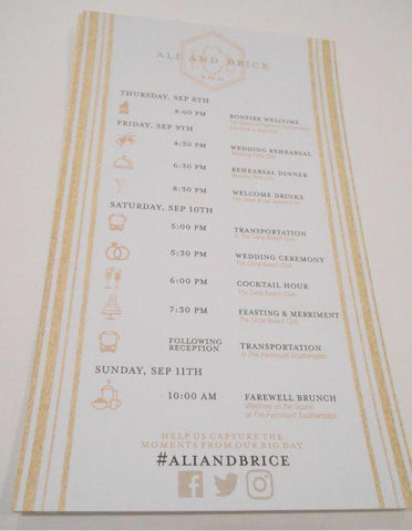 Wedding Itinerary - Wedding Timeline Cards - Custom Wedding Programs - Itinerary Cards - Timeline Cards - Wedding Schedules -25 cards - I Do Artsy Weddings