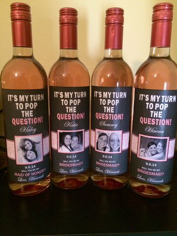 Will you be My - Bridal Party Gifts - Custom Modern Wine Labels for each member of your Bridal Party - I Do Artsy Weddings
